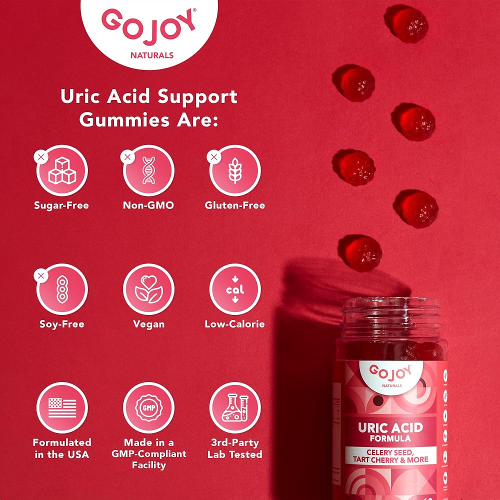 GOJOY NATURALS Uric Acid Support Gummies with Tart Cherry - 60 Count - image 6