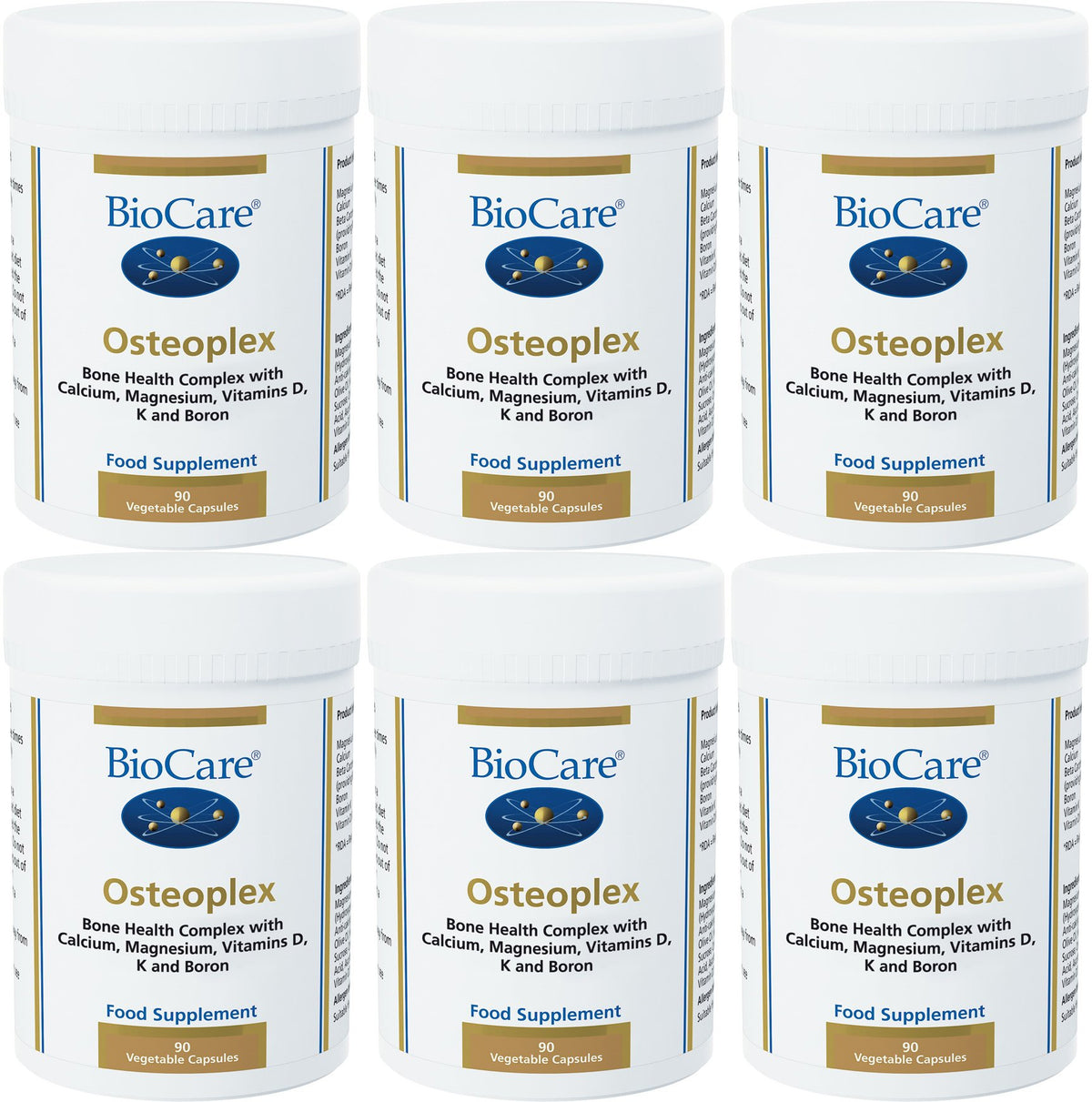 BIOCARE Osteoplex Bone Health Supplement - 6 Pack of 90 Vegetarian Capsules