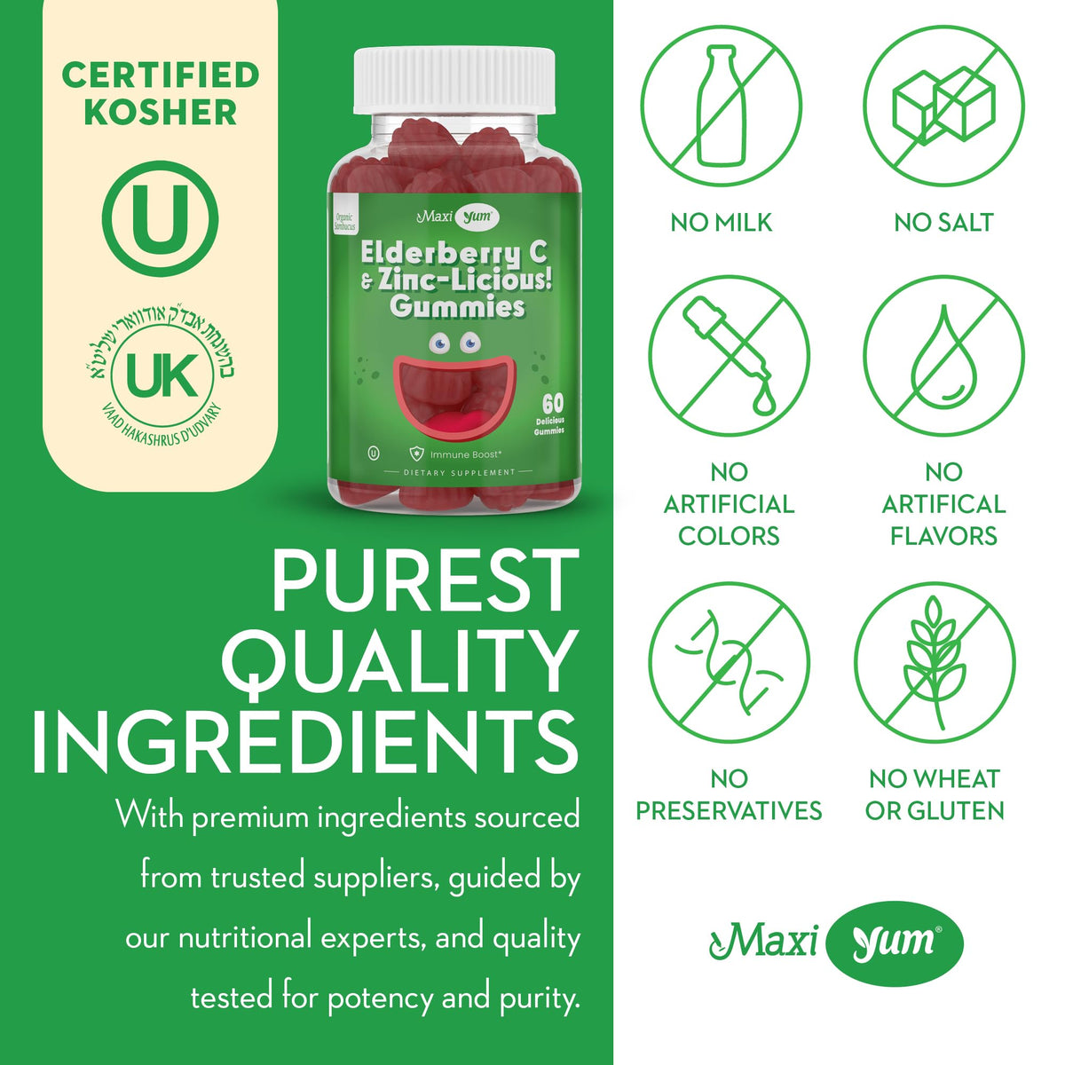 Maxi Health Elderberry Zinc Gummies Immune Support - 60 Gummies - image 5
