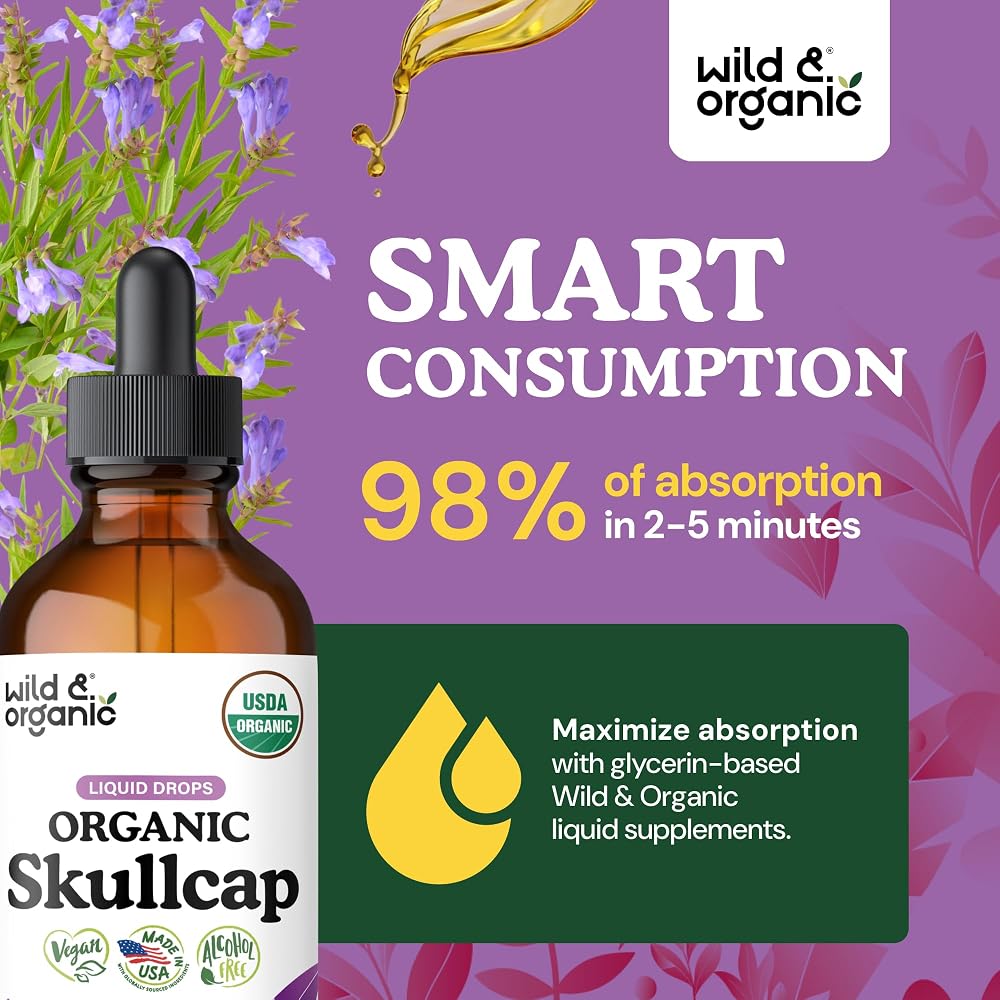 Wild & Organic Skullcap Herb Tincture for Mood - 4 fl oz - image 4