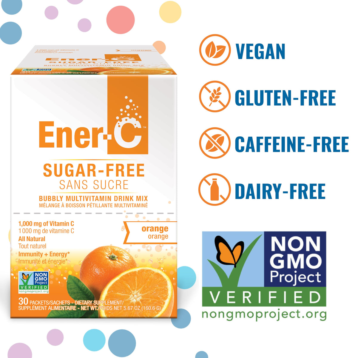 Ener-C Sugar Free Energy Orange Multivitamin Drink Mix Vitamin C