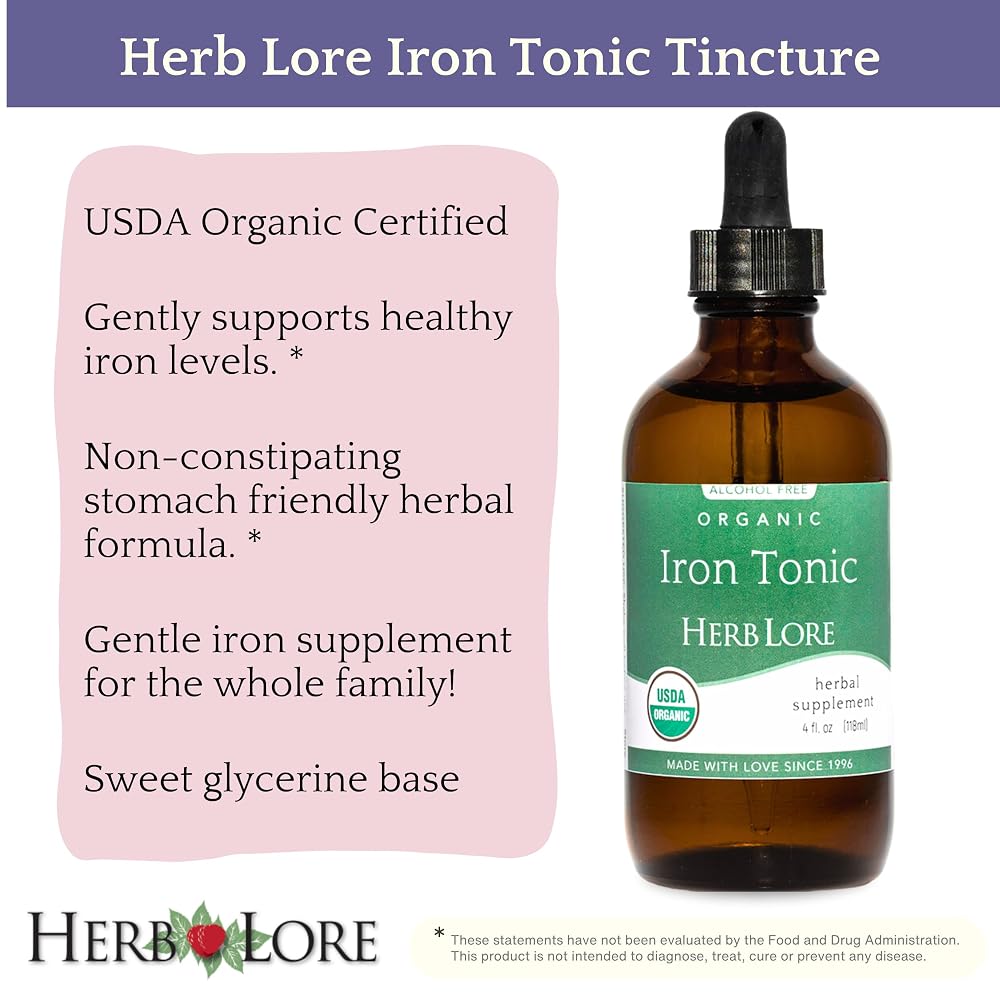 Herb Lore Organic Liquid Iron Tonic Tincture