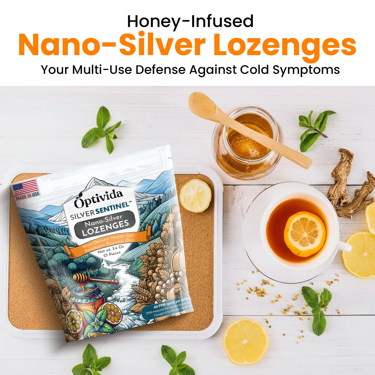 OPTIVIDA Nano Colloidal Silver Lozenges 60 PPM Lemon - 54 Count - image 7