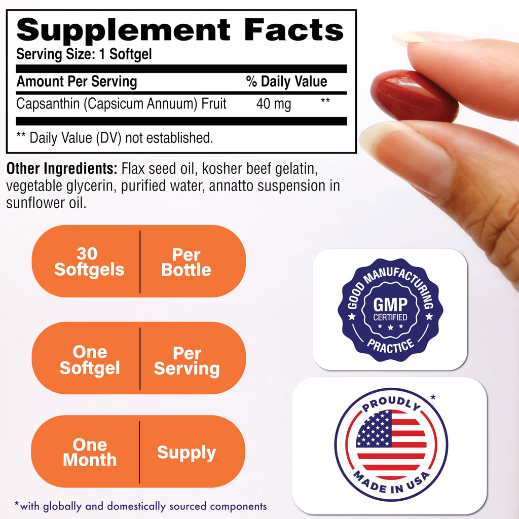 Health Thru Nutrition Capsanthin 40mg Dry Eye Relief - 30 Softgels - image 2