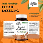 Wild & Organic Reishi Mushroom Capsules 1000mg Immune Support - 60 Count - image 7