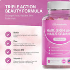 Rosabella® Hair Growth Vitamin Gummies [60 Gummies] Biotin for Faster