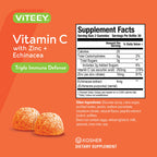 Viteey Vitamin C Gummies for Adults & Teens with Zinc & Echinacea