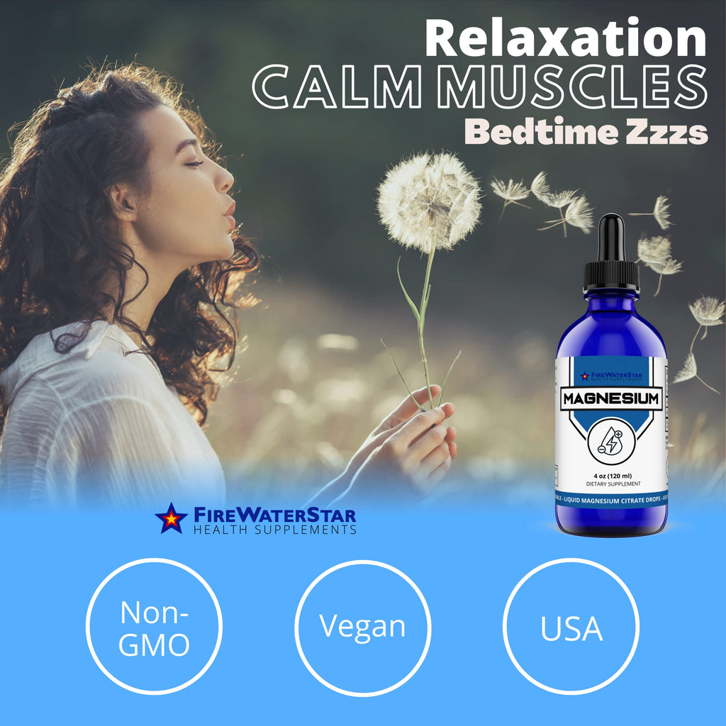 FIREWATERSTAR Magnesium Citrate Liquid Drops for Sleep & Calm - 4 oz - image 6