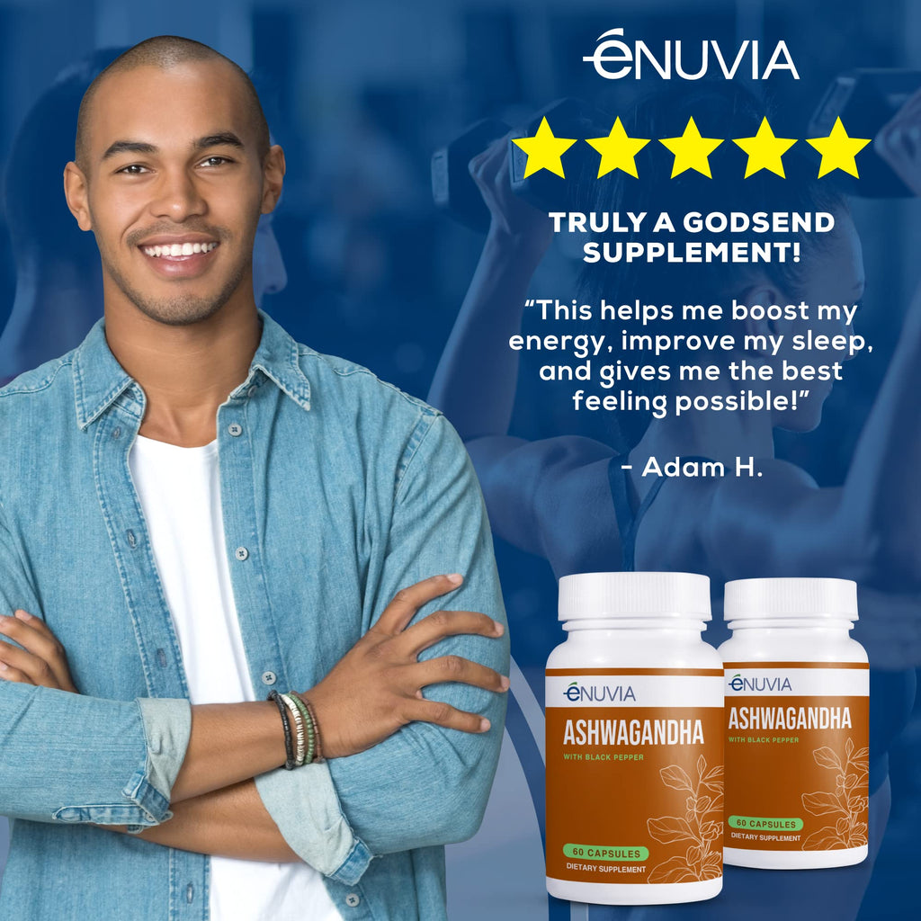 Enuvia Ashwagandha Supplement Stress Relief - 60 Capsules - image 6