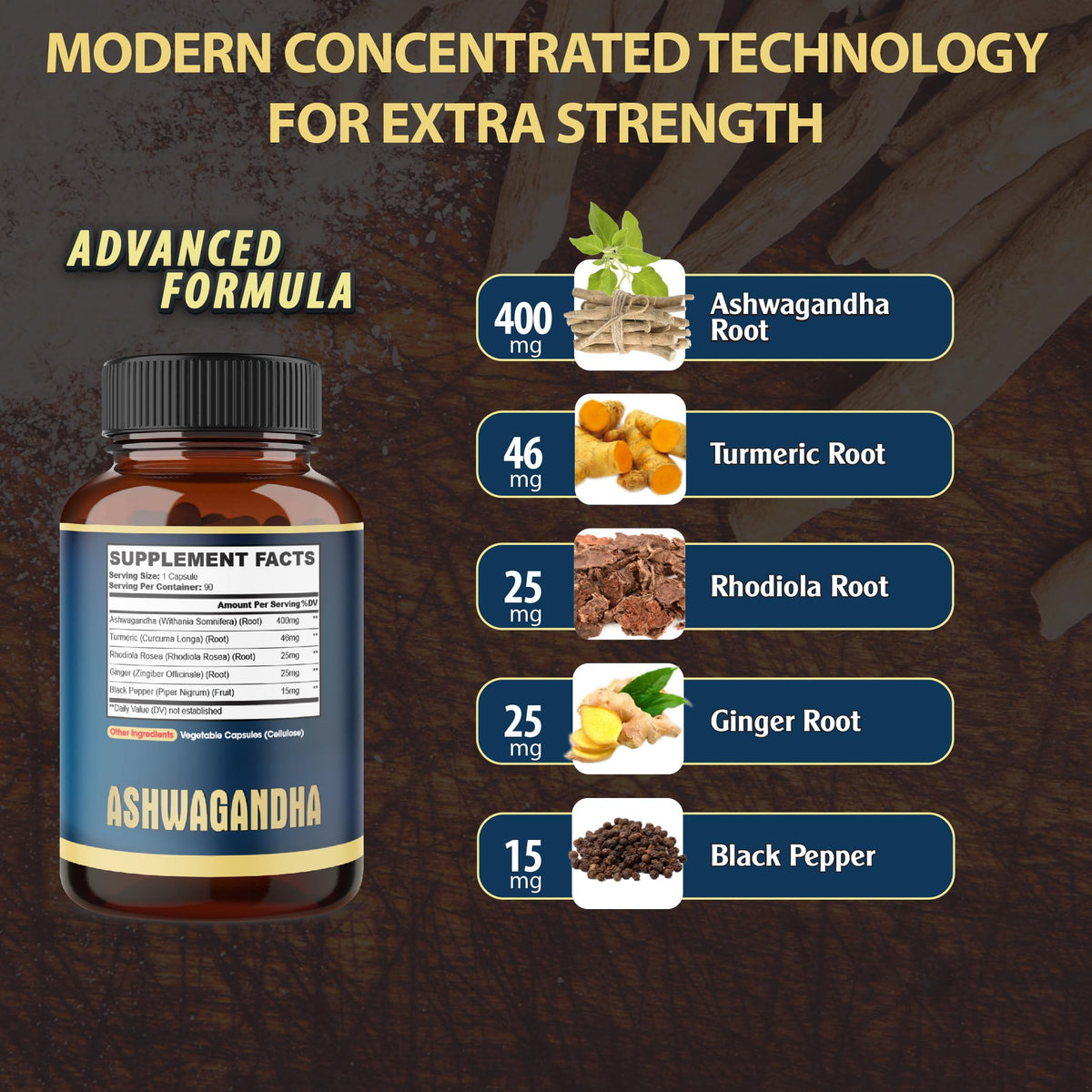 Agobi Ashwagandha Extract Capsule with Ginger & Turmeric - 90 Capsules - image 2