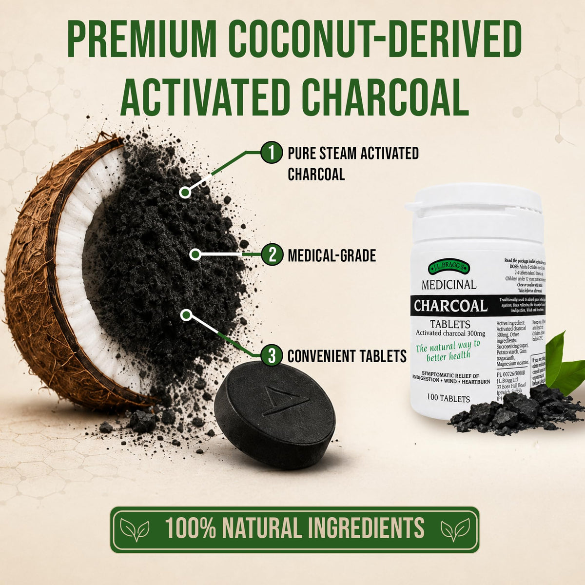 Bragg Charcoal 300mg - 100 Tablets - image 4