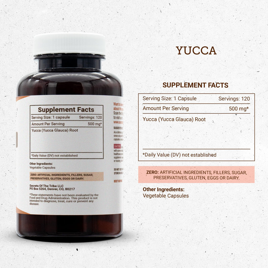 Secrets of the Tribe Yucca Root 120 Vegetarian Capsules - image 3