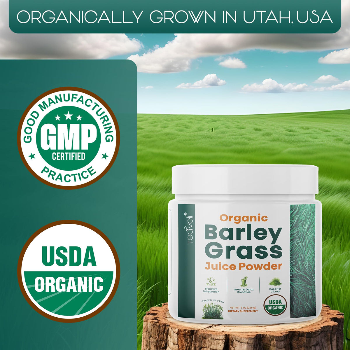 Teaveli Organic Barley Grass Juice Powder - 8 oz - image 5