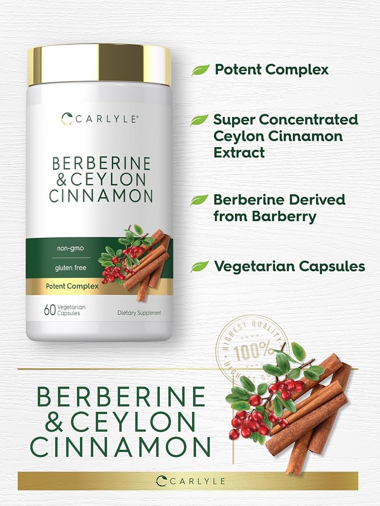 Carlyle Berberine with Ceylon Cinnamon - 60 Vegetarian Capsules - image 4