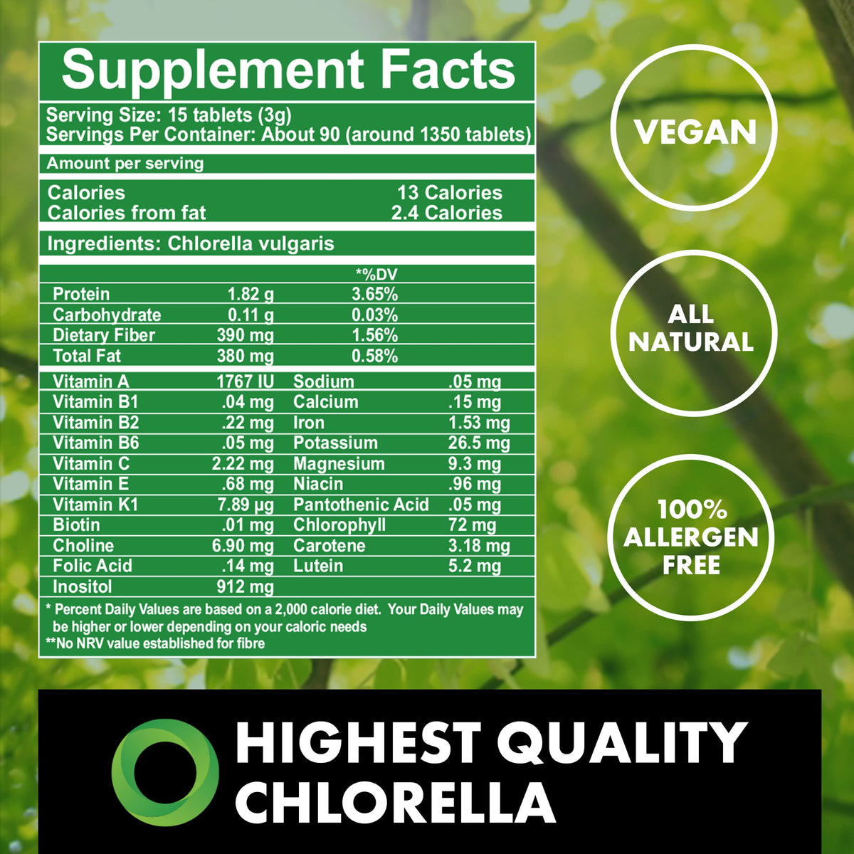The Chlorella Company Fermented Chlorella Tablets - 1350 Tablets - image 2