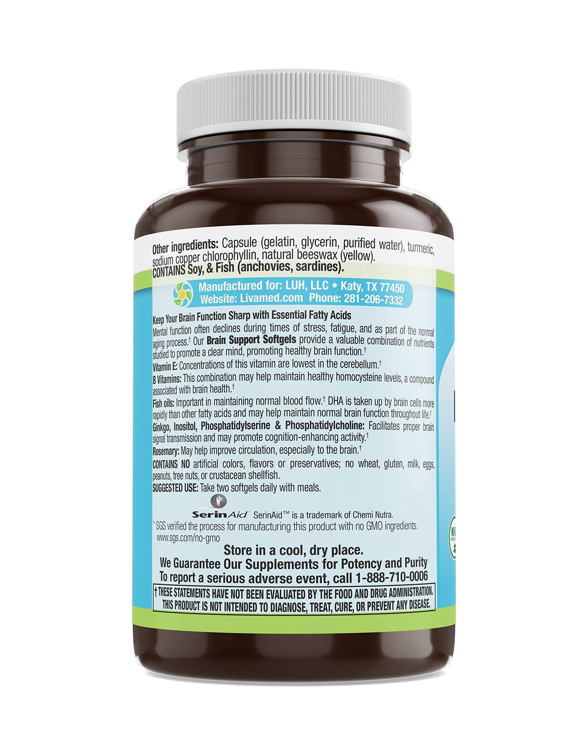 Livamed Nootropic Brain Support Focus Supplement - 60 Softgels - image 3