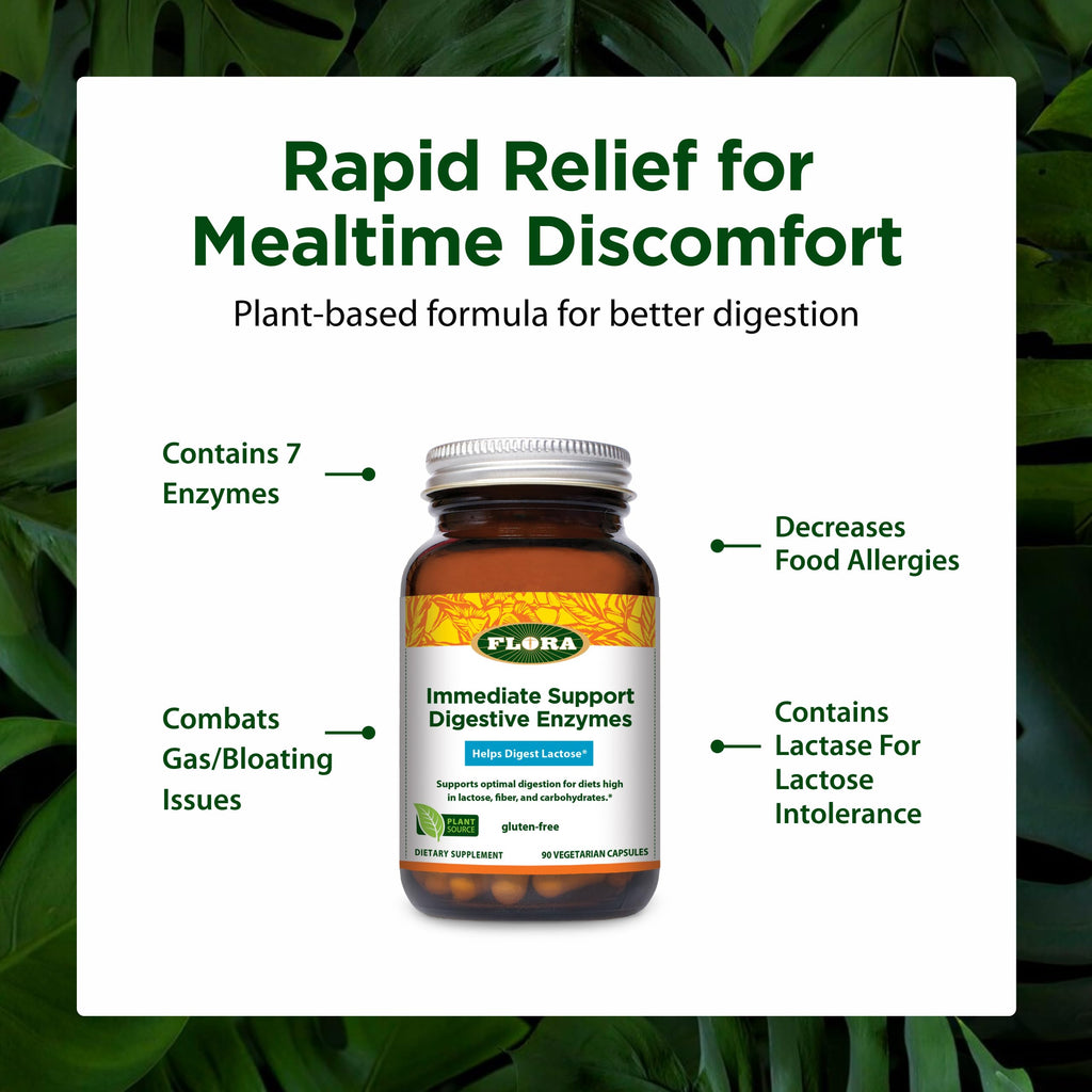 Flora - Immediate Support Digestive Enzymes - Supports Lactose