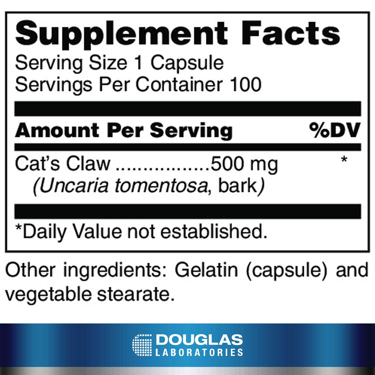 Douglas Laboratories Cat's Claw - 100 Capsules - image 2