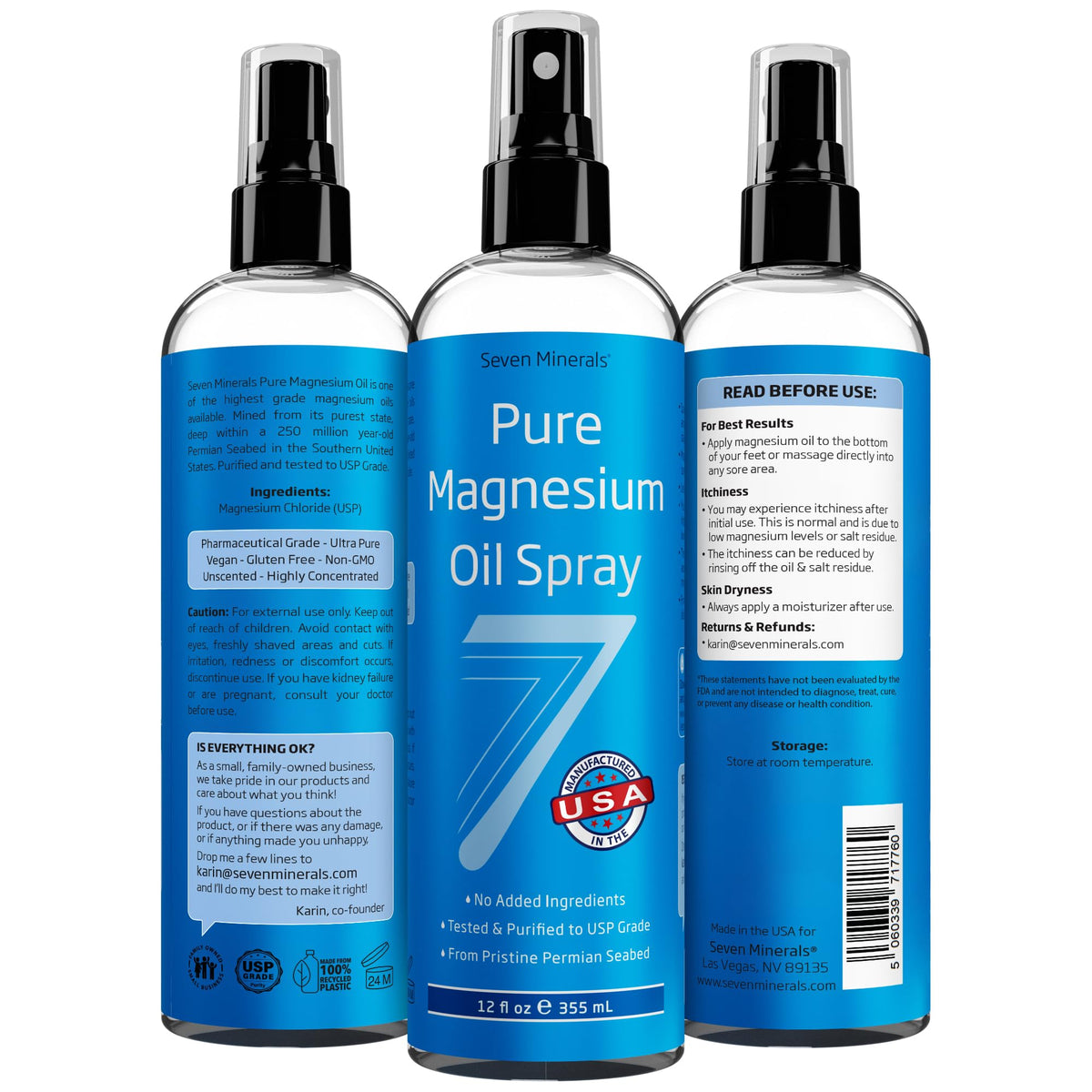 Seven Minerals Magnesium Oil Spray for Sleep & Relaxation - 12 oz - image 7