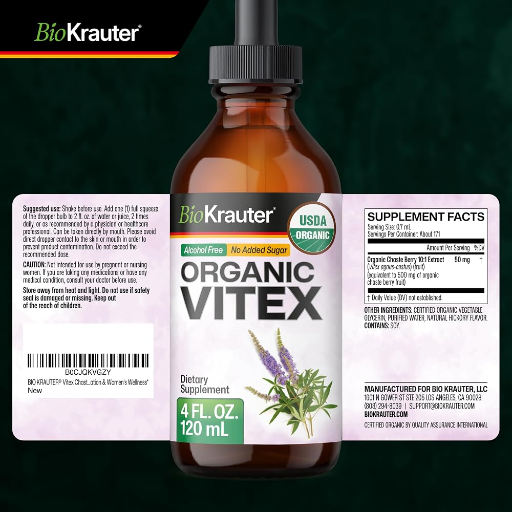 BIO KRAUTER Vitex Chasteberry for Menopause Support - 4 Fl Oz - image 9