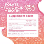 Love You Folate L-Methylfolate + Biotin 10,000 mcg - 120 Vegan Capsules - image 3