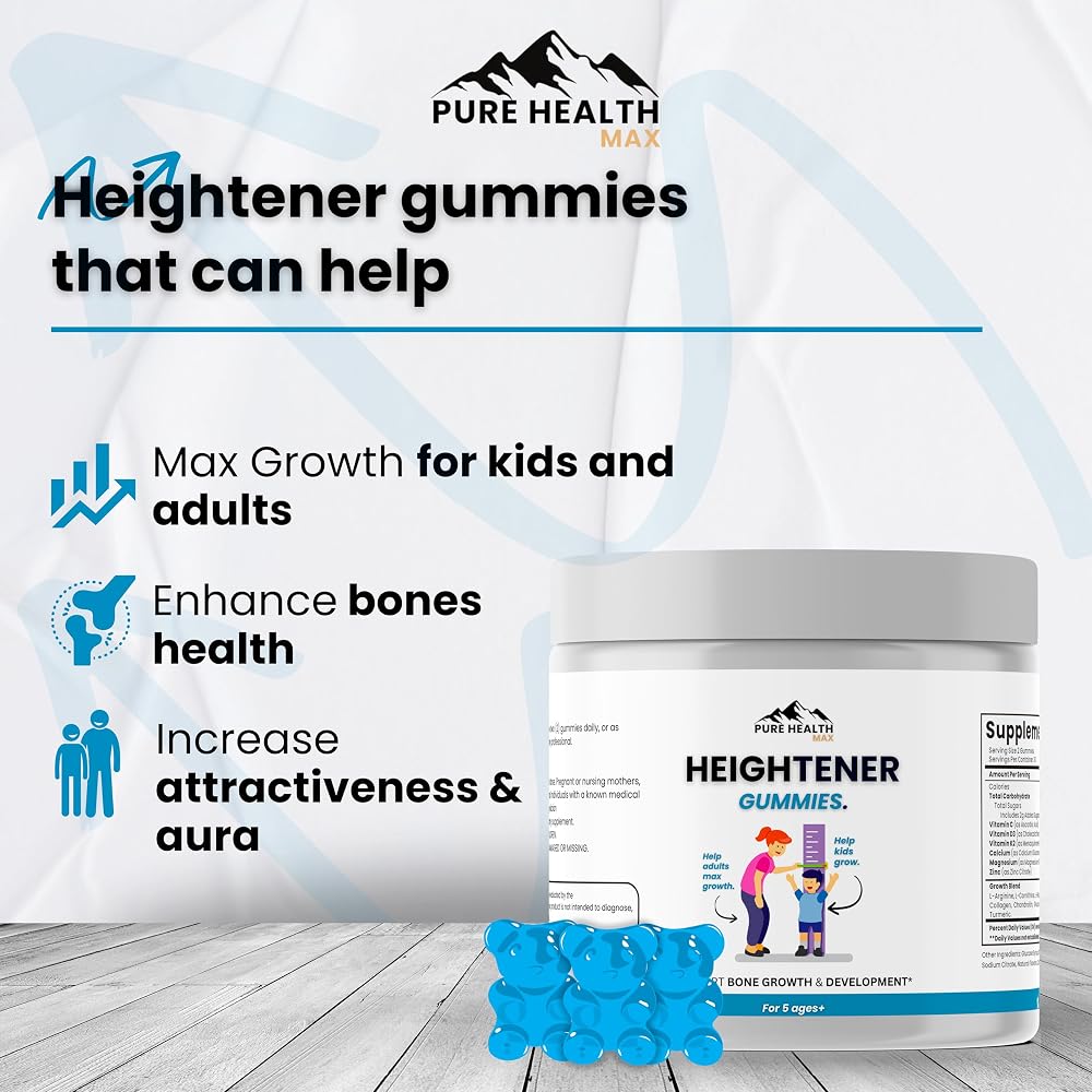 PURE HEALTH MAX Heightener Gummies for Bone Strength - 60 Gummies - image 2