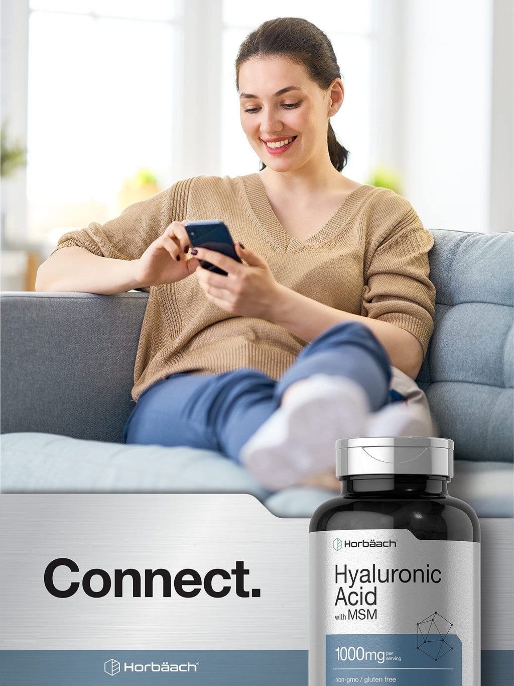 Horbäach Hyaluronic Acid with MSM 1000 mg - 120 Capsules - image 6