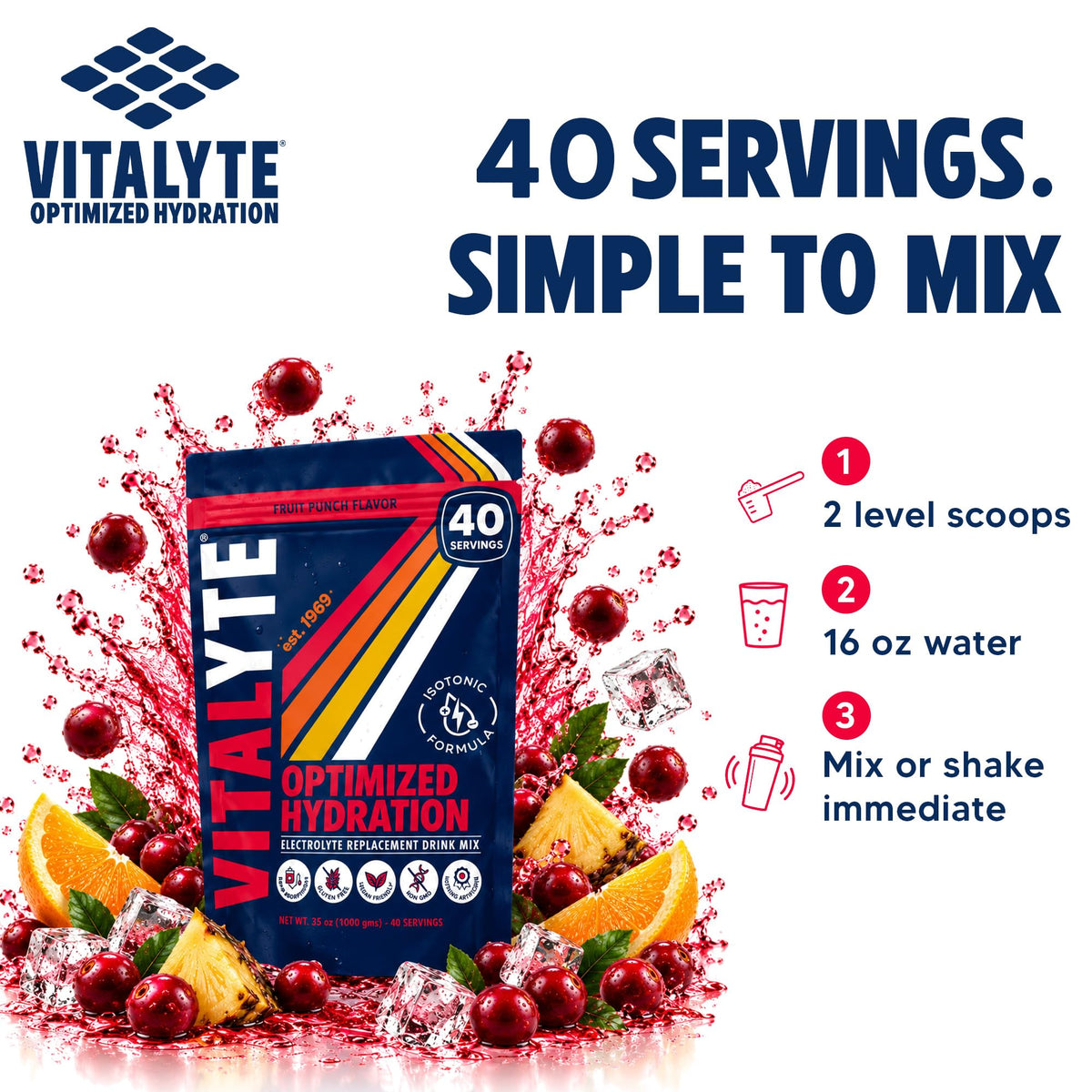 Vitalyte Electrolyte Powder Drink Mix