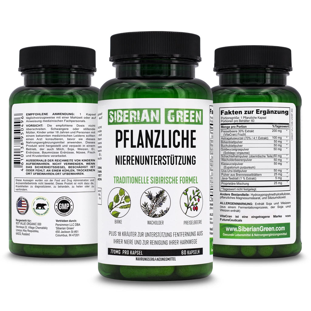 Siberian Green Herbal Kidney Detox 60 Capsules - image 2