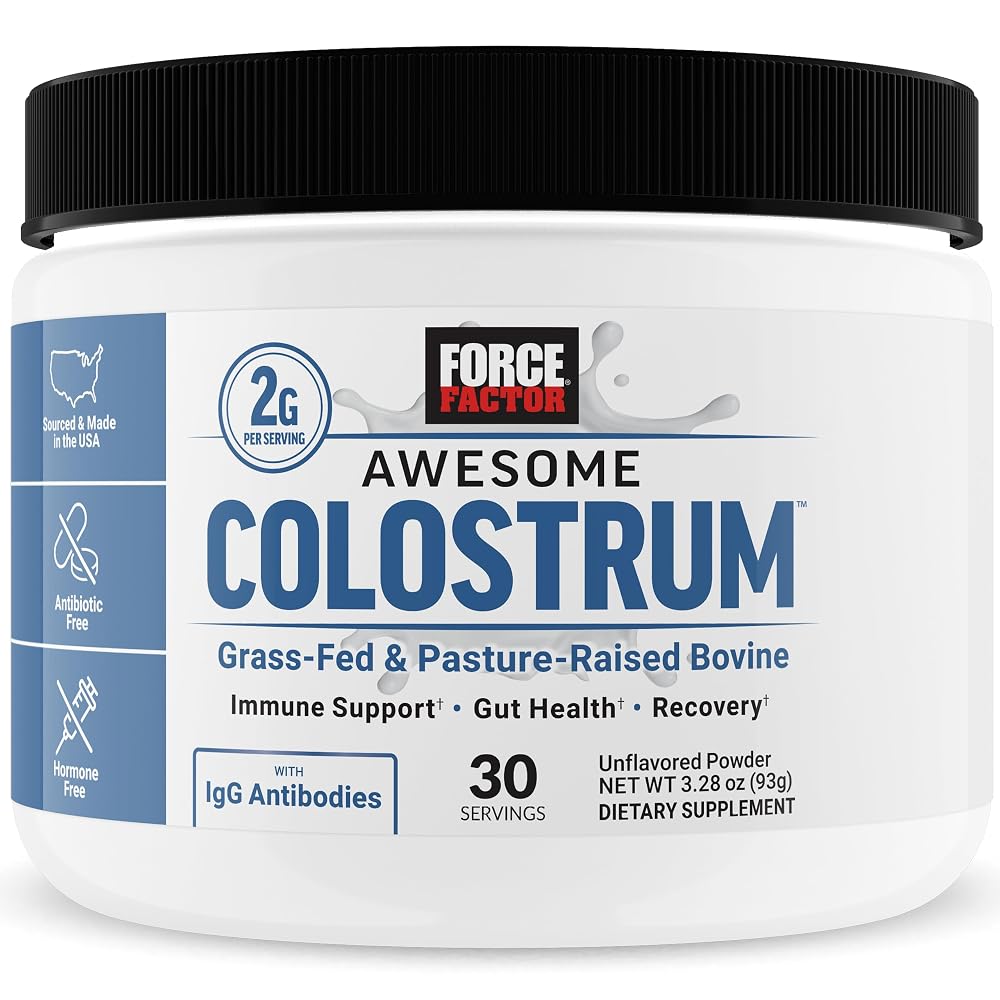 Force Factor Awesome Colostrum Powder for Gut Health - 30 Servings