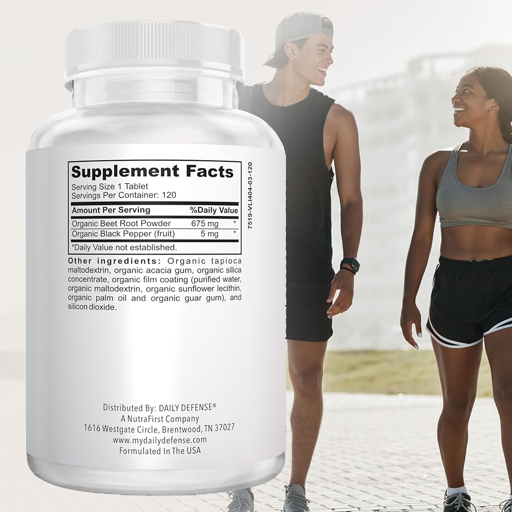 Daily Defense Beet Root Supplements for Energy & Vitality - 120 Tablets - image 2