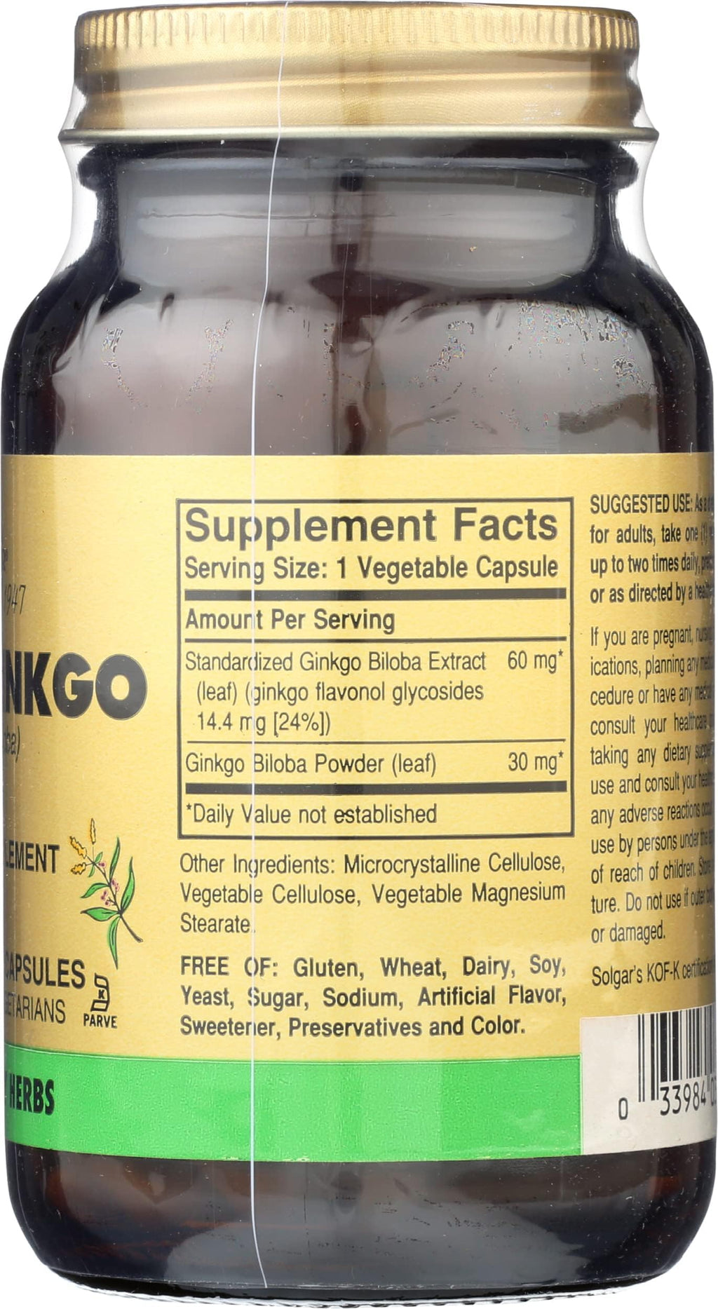 Solgar Super Ginkgo Herbal Extract - 120 Vegetable Capsules - image 4