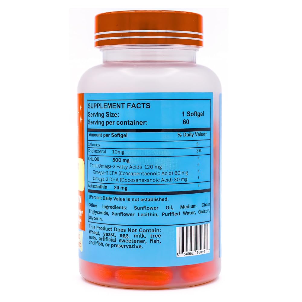 Nikoni Liposomal Astaxanthin 24mg with Kril Oil 500mg Supplement