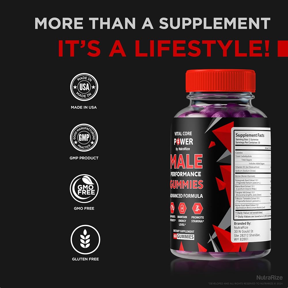 NutraRize Vital Core Power Male Gummies for Energy - 60 Gummies - image 7