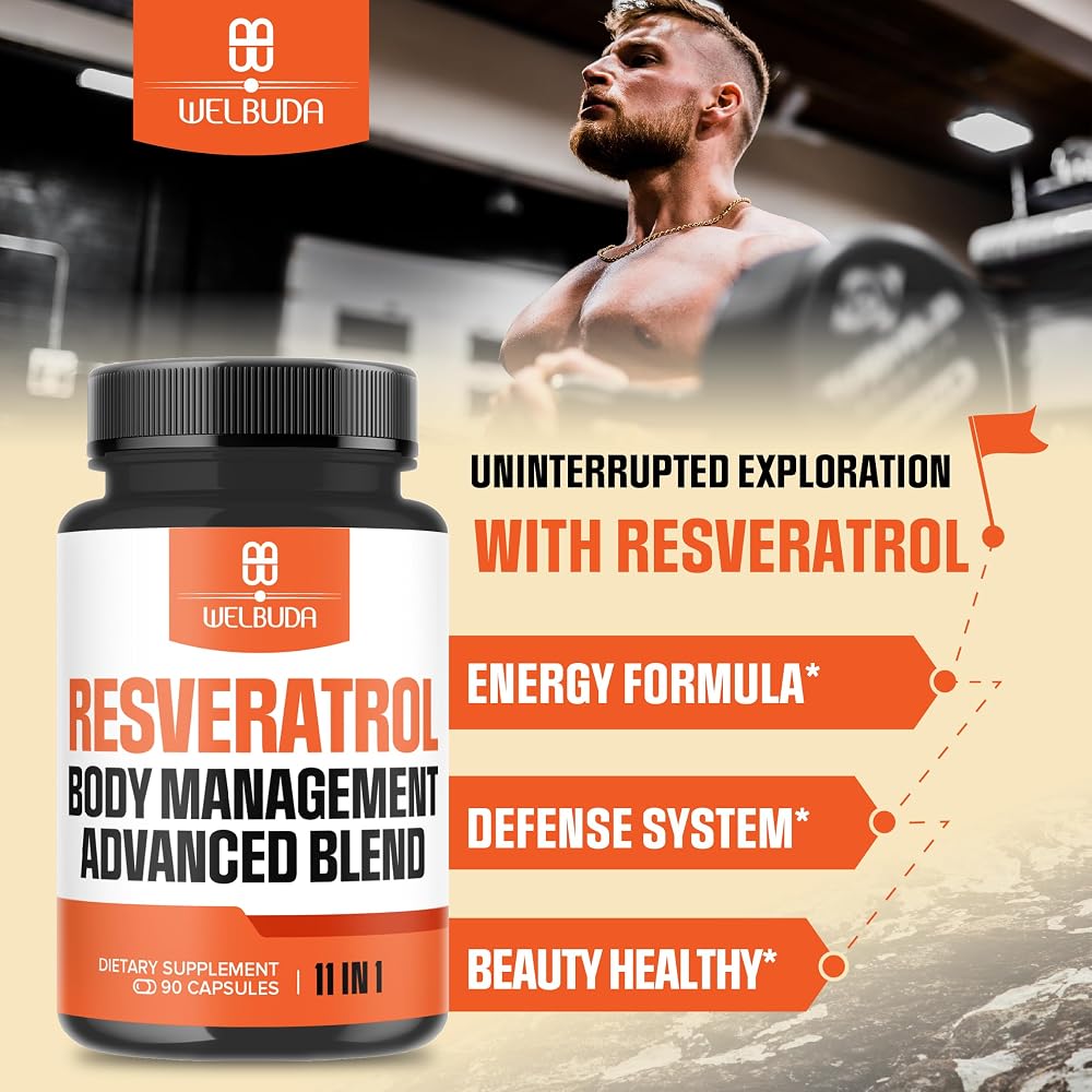 WELBUDA Trans-Resveratrol Supplements with Elderberry - 90 Capsules - image 3