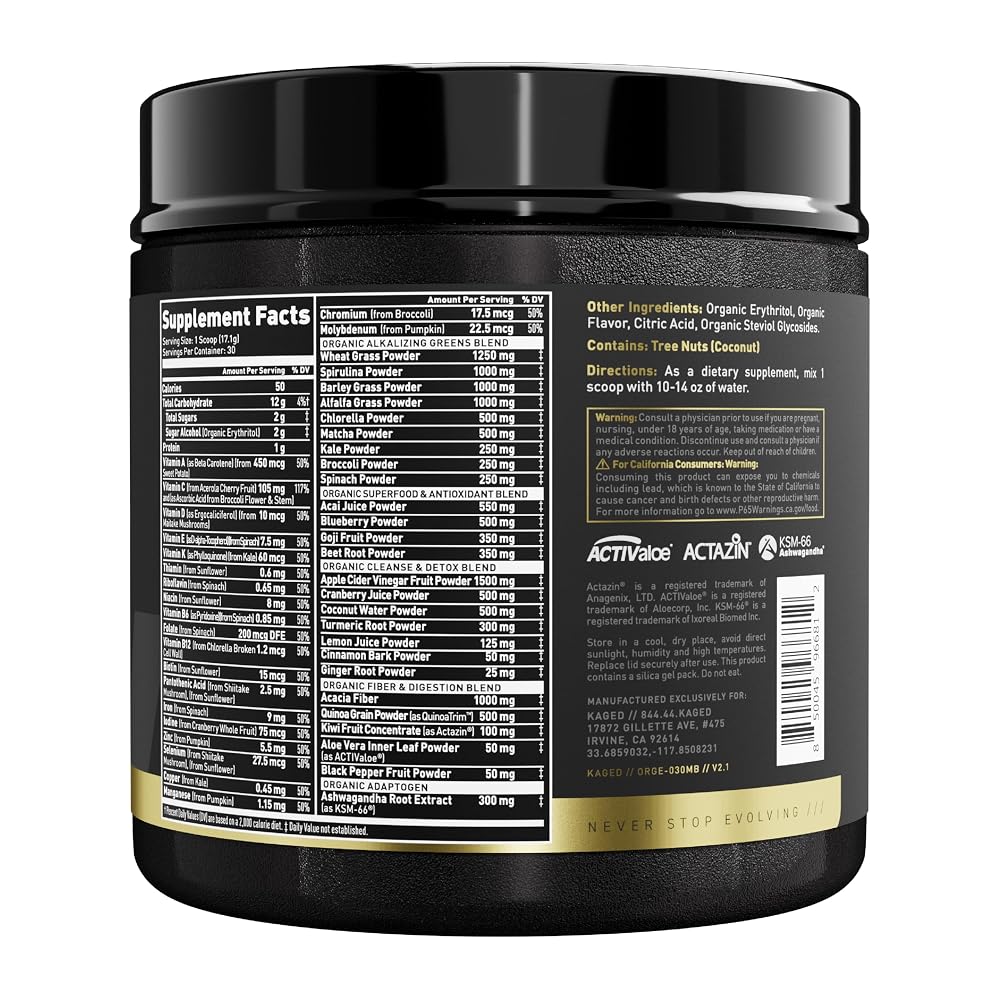 Kaged Organic Greens Elite Powder Berry - 30 Servings - image 8