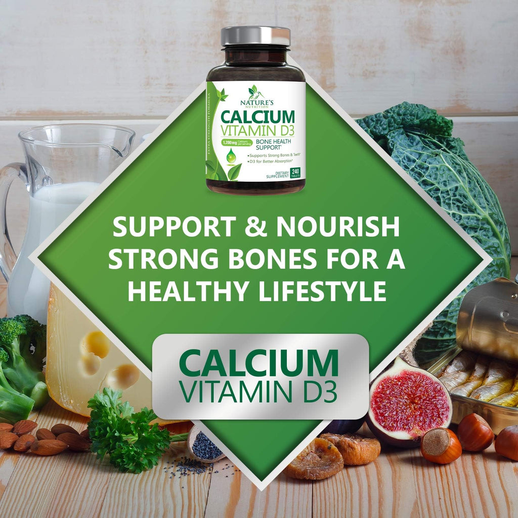 Nature's Nutrition Calcium 1200 mg with Vitamin D3 - Premium Bone