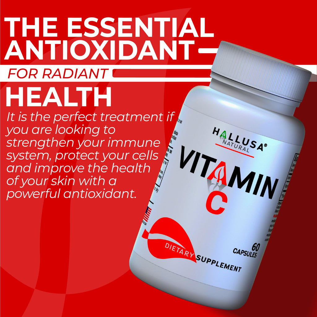 Hallusa Natural Vitamin C 1000mg Immune & Antioxidant Support - 60 Capsules - image 6