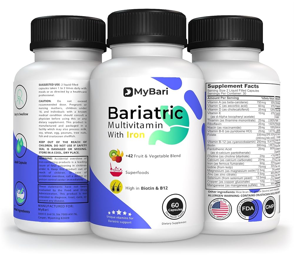 MyBari All-in-One Bariatric Multivitamin with Iron - 60 Capsules - image 9
