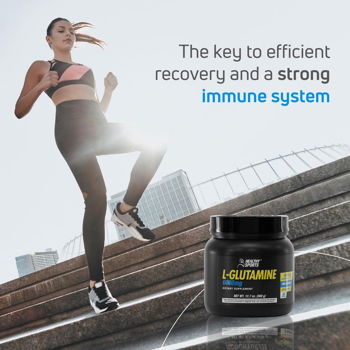 HEALTHY SPORTS L-Glutamine Powder 6000mg - 60 Servings - image 6
