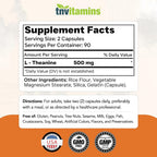 tnvitamins L-Theanine 500 mg Capsules for Calm Focus - 180 Capsules - image 2