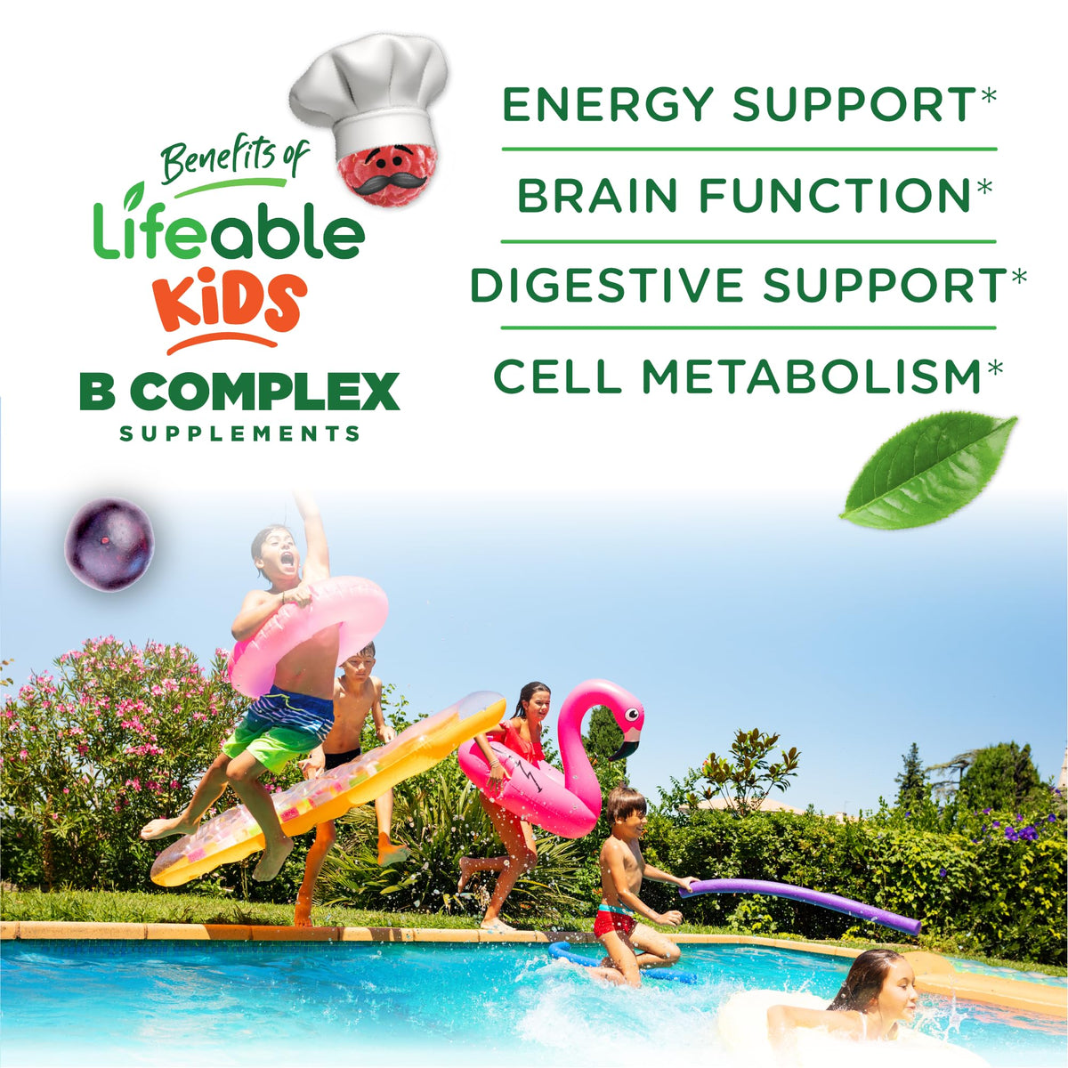 Lifeable Sugar Free Vitamin B Complex for Kids - 90 Gummies - image 3