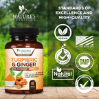 Nature's Nutrition Turmeric Curcumin Supplement - 95% Curcuminoids