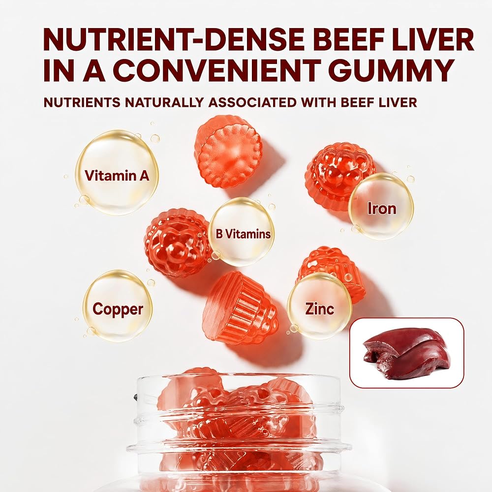 Velna zivs Grass Fed Beef Liver Gummies for Energy & Immunity - 60 Count - image 5