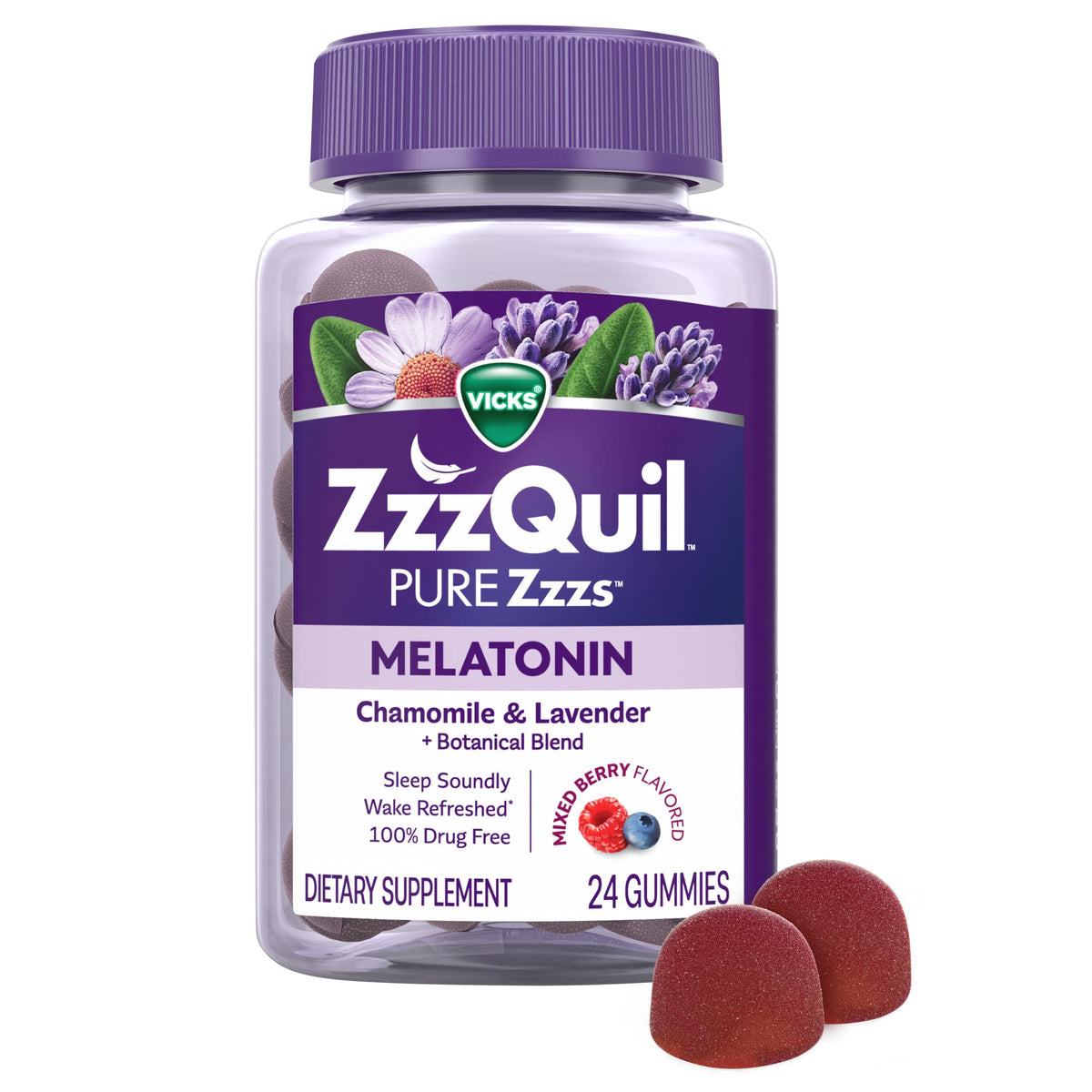 ZzzQuil Pure Zzzs, Melatonin Sleep Aid Gummies with Lavender