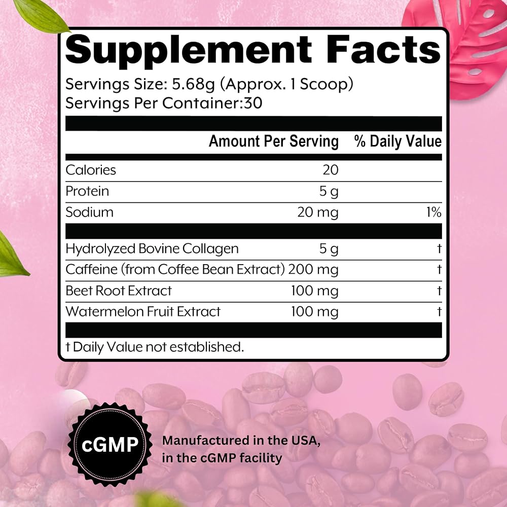 BEAUTY AND CUTIE Collagen Peptides with Caffeine Powder - 6.01 oz - image 2