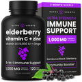 NutraChamps Elderberry Capsules 1000mg with Vitamin D3 - 120 Capsules