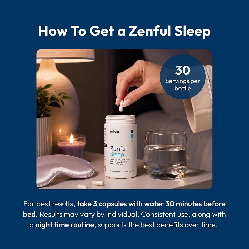 Mida Health Zenful Sleep Aid Capsules for Sleep Support - 90 Capsules - image 6
