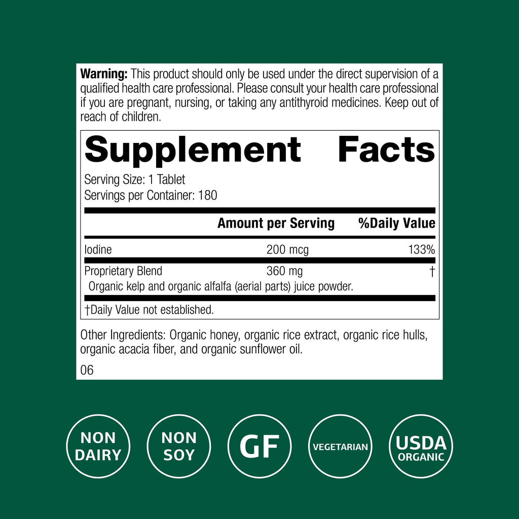 Standard Process Organically Bound Minerals Iodine - 180 Tablets - image 2