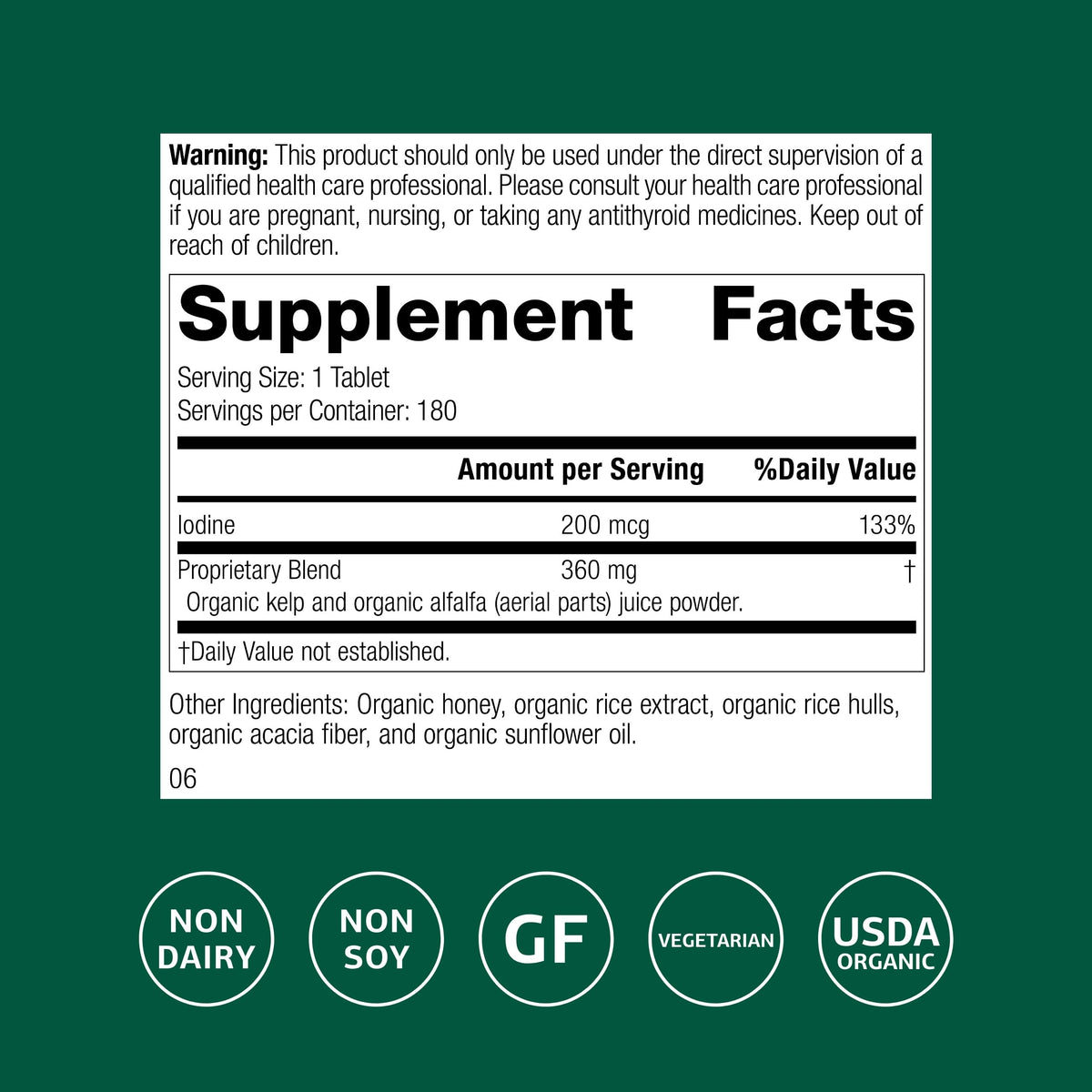 Standard Process Organically Bound Minerals Iodine - 180 Tablets - image 2